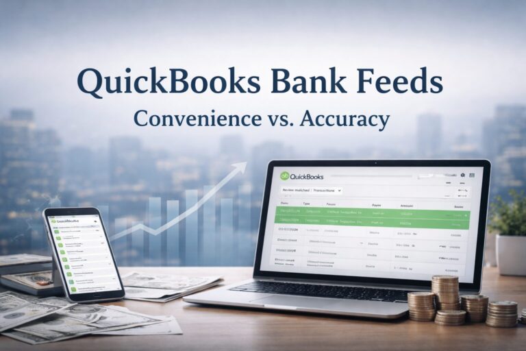 QuickBooks interface comparing convenience and accuracy