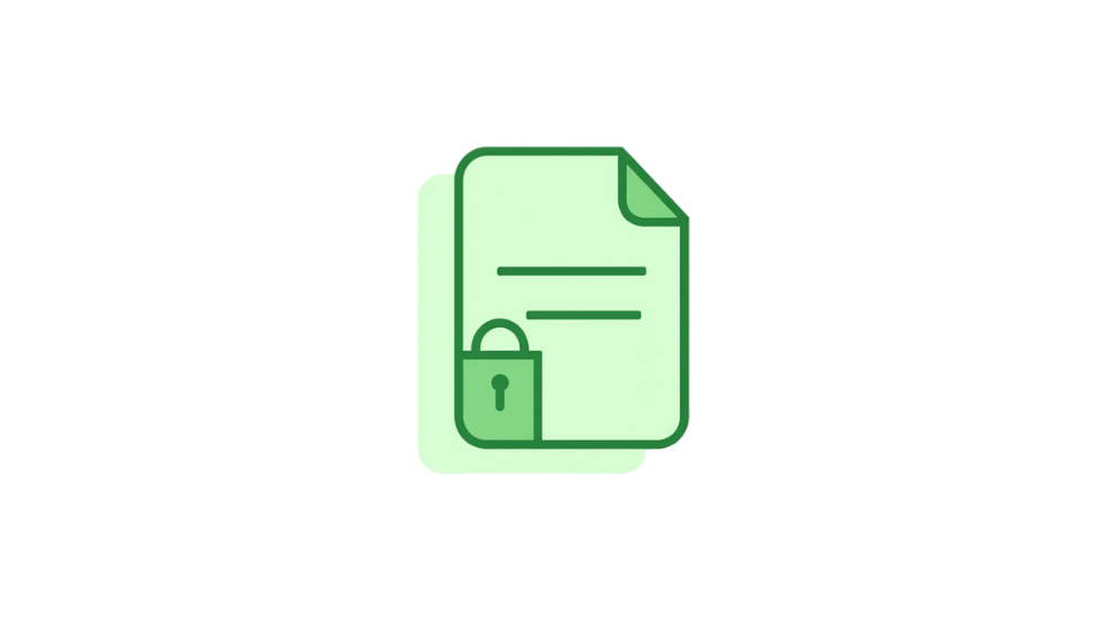 Locked document with green background