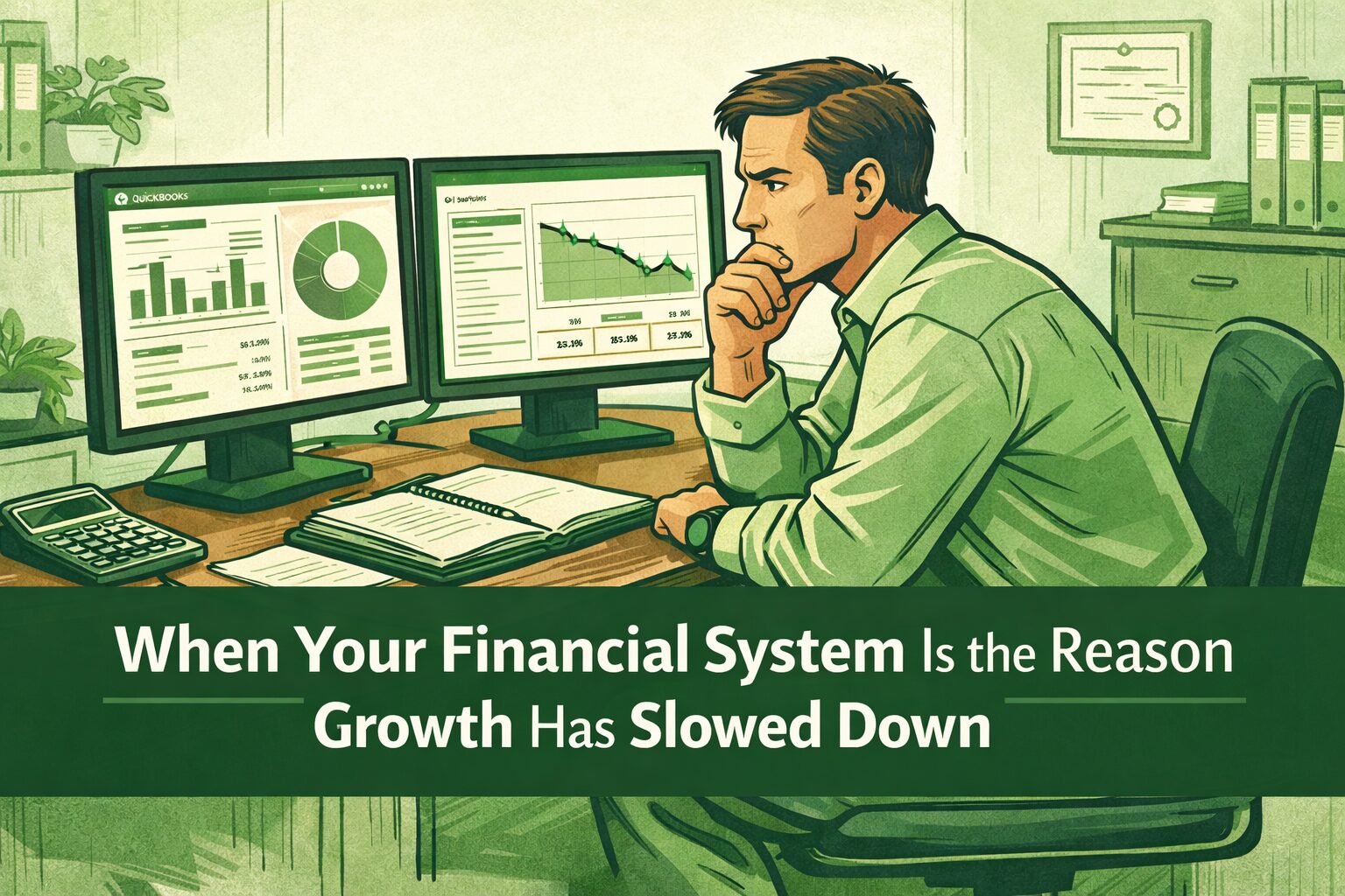 Man analyzing financial data on screens