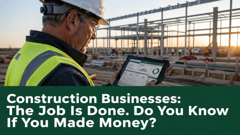 Construction manager reviewing project finances