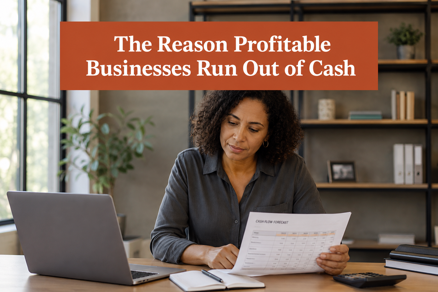 Woman analyzing cash flow statement