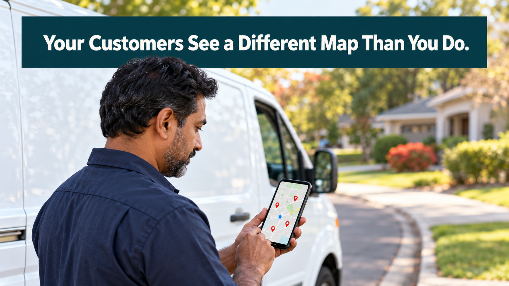 Customer using phone for navigation